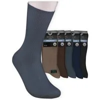 Die Sockenbude Gesundheitssocken 100% BAUMWOLLE (Bund, 10-Paar, braun blau schwarz) ohne Gummi