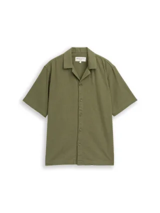 Denim Tom Tailor - Relaxed Fit Resort Kurzarmhemd oak leaf green - Gr. - XXL
