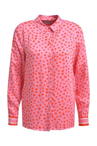 Milano Italy - shirt blouse 1/1 sleeve pink print - Gr. - 42