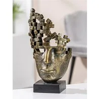 Casablanca by Gilde Dekofigur Skulptur "Male Mask" (1 St), Stilisiertes Gesicht mit Antikfinish, Wohnzimmer