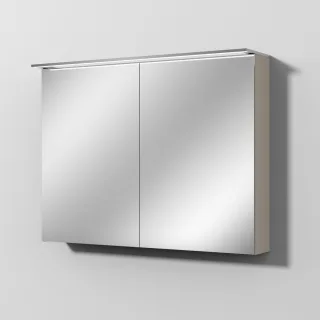 Sanipa Reflection Spiegelschrank MALTE 100 mit LED-Aufsatzleuchte, Kaschmir-Matt SD1541U