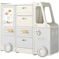 COSTWAY Kinderregal, 1-tlg., Spielzeugregal, Bücherregal, mit Schubladen & Schränken