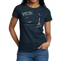 Spreadshirt T-Shirt Moin…Löppt Leuchtturm Küste Norddeutsch Frauen T-Shirt (1-tlg)