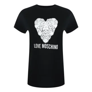Schwarzes T-shirt Mit Herzprint Von Love Moschino