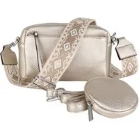 MIRROSI Umhängetasche Damen, Veganleder Crossbody Tasche Bag, Schultertasche (inkl. 1 Münzbeutel und 2 Wechselgurte, 19x14x8cm (BXHXT), gemusterten & verstellbaren Schulterriemen
