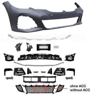 Front Stoßstange (Sport Paket) SET im JMT Look inklusive Gitter + Nebelscheinwerfer für BMW 3er G20 ab 2019-