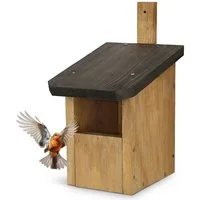 Waldfunk Nistkasten Halbhöhle für Rotkehlchen & Co., Wetterfest & Massives Holz, 30 x 20 x 16 cm