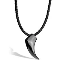 SERASAR Lederband Lederhalskette mit Anhänger "Wolf" (1-tlg), aus Echtleder