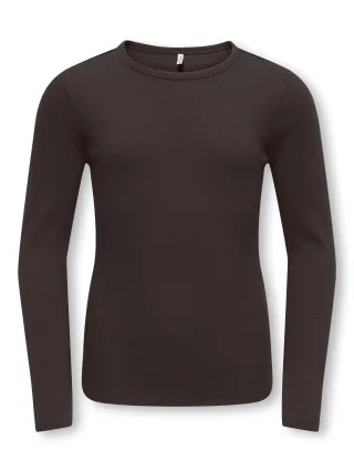 KIDS ONLY - KOGLUCKY L/S O NECK TOP JRS NOOS Coffee Bean - Gr. - 140