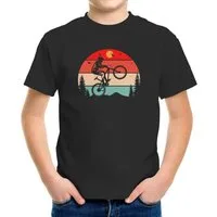 MoonWorks Print-Shirt Kinder T-Shirt Jungen BMX Mountainbike Wheelie Design Retro Print