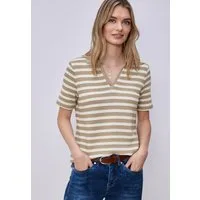 STREET ONE Poloshirt Sommer-Strick-Polo mit Streifen