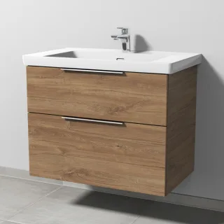 Sanipa 3way Waschtischunterbau zu Villeroy & Boch Subway 3.0 Waschtisch mit 2 Auszügen, Eiche-Kansas UM84859