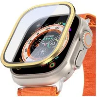 Wigento Smartwatch-Hülle Für Apple Watch Ultra 1 + 2 49mm Aluminiumlegierung Hülle + Hart Glas