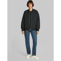 Calvin Klein Jeans Bomberjacke LONG BOMBER mit Logodruck, Rumpfabschluss verengt durch Gummizug