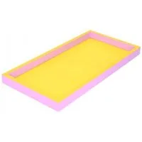 Giftcompany Tablett Tablett Neo Rechteckig Gelb, Rosa (30x15cm)