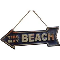 Deko-Impression Wanddekoobjekt Dekoratives Wandschild Pfeil - This Way Beach - Eisen lackiert 40 cm (1 St)