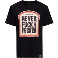KingKerosin Print-Shirt Never Fuck A Fucker (1-tlg) mit plakativem Frontprint