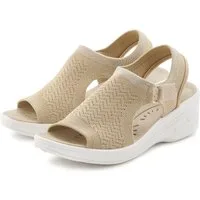 Vivance Sandale, Sommerschuh, offener Schuh, Keilsandalette, Sandalette NEU mit Keilabsatz und Klettverschluss VEGAN