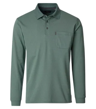 CASAMODA - Polo-Shirt Langarm grün - Gr. - M