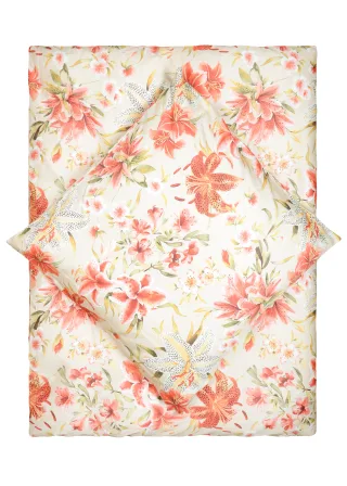 LIVING DREAMS - Satin-Bettwäsche coral - Gr. - 155/200