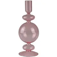 AM Design Kerzenständer aus roséfarbenem Glas, stilvolle Ergänzung für romantische Dekorationen