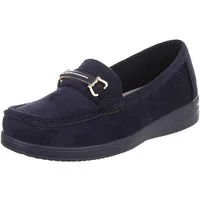 Ital-Design Eleganter Mokassin für Damen – Bequem und vielseitig Slipper (91409588) Keilabsatz/Wedge Mokassins in Dunkelblau
