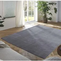 TaraCarpet Teppich Kurzflor-Teppich Madrid Uni, rechteckig, Höhe: 9 mm, Wohnzimmer, Schlafzimmer, Esszimmer, Madrid New anthrazit 60x120