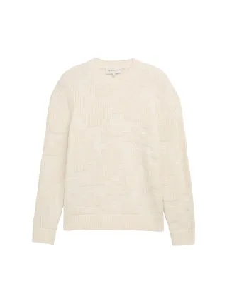 Denim Tom Tailor - Loose Fit Strickpullover mit Muster gardenia white - Gr. - L