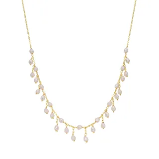 Luxenter Halskette aus weißem Kristall mit 18 Karat Gelbgold-Finish – Fyre