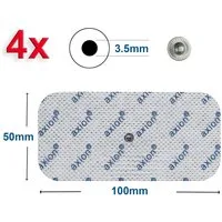 Axion Elektrodenpads passend zu Sanitas, Beurer - 10x5cm, 3.5mm Druckknopfanschluss, 4 St.,selbstklebende TENS EMS Elektroden für TENS EMS Geräte