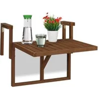 relaxdays Balkonhängetisch Klappbarer Balkontisch aus Holz