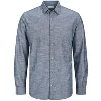 Jack & Jones Langarmhemd JJESUMMER Shirt LS SN in Leinenoptik