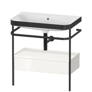 Duravit Happy D.2 Plus c-bonded Set mit Metallkonsole und Schubkasten Weiß Hochglanz 775x490x850 mm  HP4742N2222