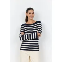 soyaconcept Strickpullover SC-DOLLIE 813 aus Viskosemischung, normale Passform, pflegeleicht, gestreifte Optik