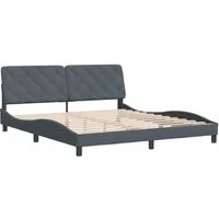 vidaXL Bett Bettgestell ohne Matratze Dunkelgrau 180x200 cm Samt