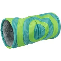 TRIXIE Kleintiertunnel Kuscheltunnel - türkis/grün - ø 15 × 35 cm, Nylon, Polyester