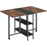 Mondeer Esstisch Klappbarer (1 Tisch), Gestell aus Metall, mit Zwei offene Ablagefächer, Breite 120cm