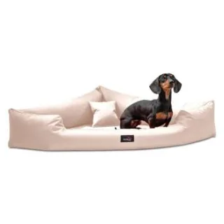 Tierlando ® TRIVIA | Orthopädisches Eckhundebett Polyester Hundebett Dreieckbett creme 1,2 m, 25 cm, 1,2 m