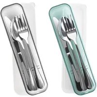 FELIXLEO Kochbesteckhalter Camping Geschirr Set 2 Personen Edelstahl Besteck Reise Picknick, (1-tlg)