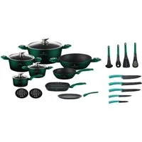 Edenberg Topf-Set 23 tlg, Modernes Topfset mit Pfannen in elegantem, intensivem Rot, Aluminium, Aluminiumguss, Edelstahl (Gönnen Sie sich dieses elegante Premium-Kochgeschirr-Set in strahlendem Rot und genießen Sie Qualität, Stil und Kochkomfort auf 