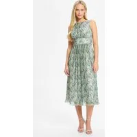 SWING Cocktailkleid - Cocktailkleid aus bedrucktem Plissee Jersey Taillierter Schnitt mit fließendem Rockteil