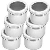 maDDma Dose 6 Dose aus Aluminium rund mit Deckel Metalldosen Behälter (6er Pack, 6 St), rund