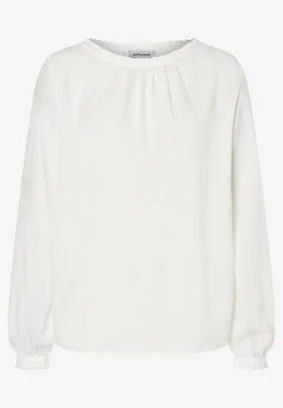 MORE & MORE - Bluse mit Jerseyrücken weiß - Gr. - 34