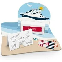 itenga Grußkarten itenga Geldgeschenkverpackung Kreuzfahrtschiff (Motiv 48) mit Bodenpla