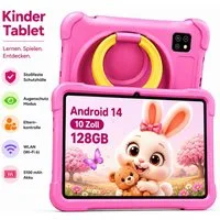 blackview Kinder Tablet 10 Zoll mit Schutzhülle, Android, WLAN, Elternkontrolle Tablet (10.1", 128 GB, Android 14, WLAN (Wi-Fi), Android 14, HD+ Display, 128GB, 5100 mAh,5G WiFi/WIFI 6/Gemini AI)