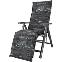 KETTtex Sesselauflage Relaxliege Florence 0575 anthrazit Schrift 170x50x6 cm KETTtex