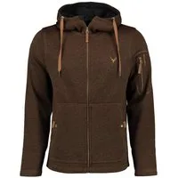 Tom Collins Strickfleecejacke Vazabi Herren Kapuzenjacke mit Hirsch-Stickerei auf der Brust