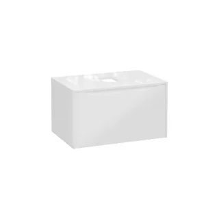 VitrA New Integra Square Waschtischunterschrank (Aufsatzwaschtisch) mit 1 Weiß Hochglanz,80273 80273