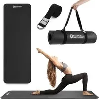 HyperMotion Yogamatte HyperMotion Yogamatte NBR 183x61x0,8 cm mit Gurt schwarz