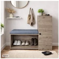 HTI-Living Schuhschrank Schuhschrank mit Sitzbank Thekla Artisaneiche (Stück, 1-St., 1 Schuhschrank inkl. Sitzkissen)